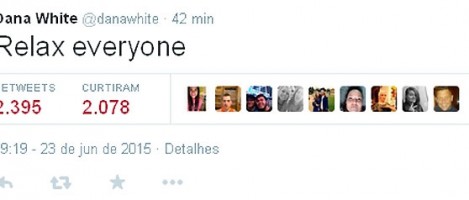 Dana White utiliza twitter para tranquilizar fãs