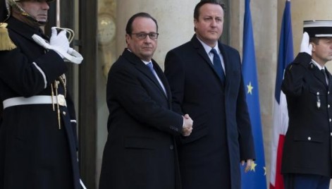 O presidente francês, François Hollande, e o primeiro-ministro britânico, David Cameron