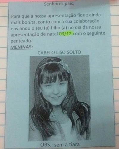 Escola em São Paulo pede cabelo 'liso' e 'solto' em evento e causa revolta