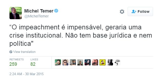 Tweet Michel Temer