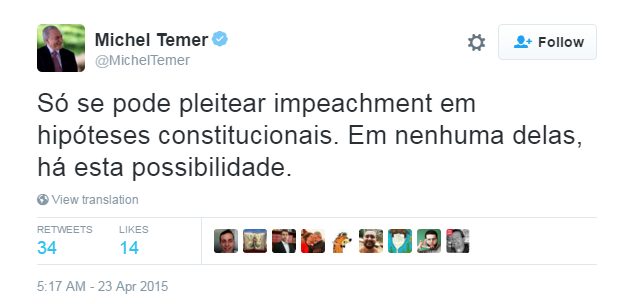 Tweet Michel Temer