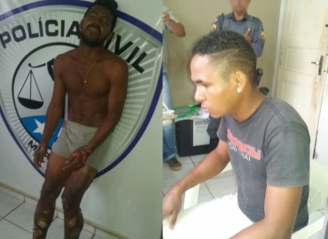 Marcelo (à esquerda) apresenta queimaduras pelo corpo e outro suspeito é conhecido como Belô Pedreiro (à direita)