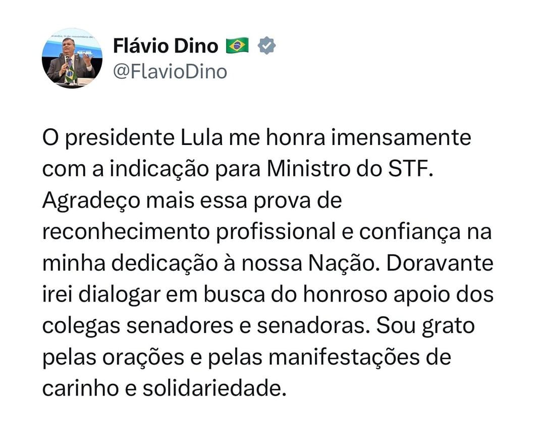 Fl Vio Dino Se Manifesta Sobre Indica O Ao Stf O Imparcial