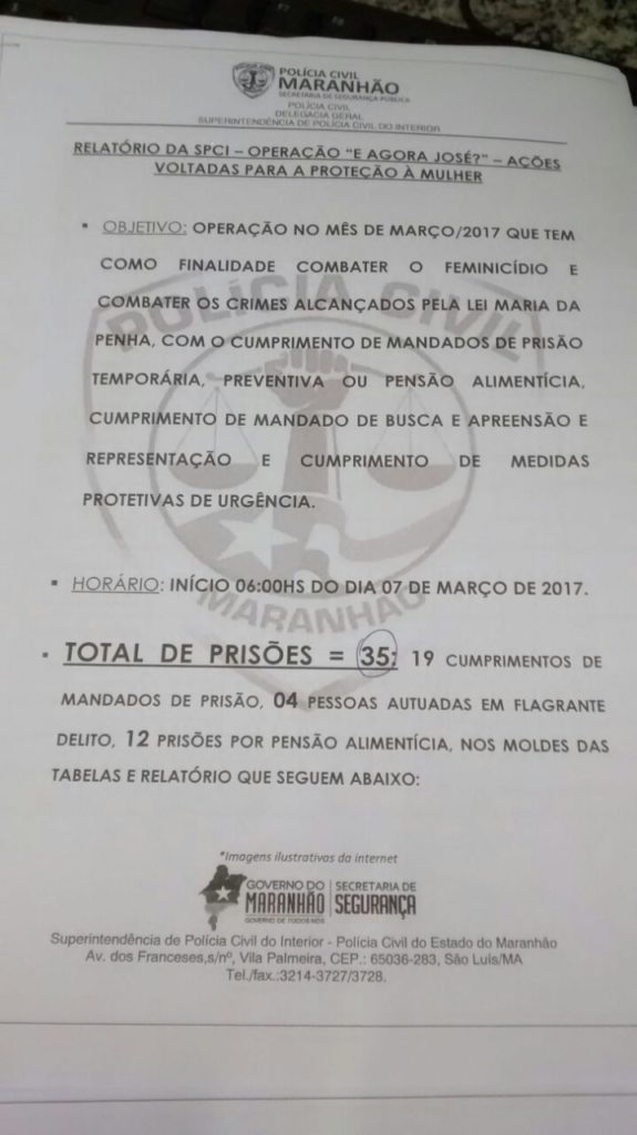 35 homens foram presos por crimes cometidos contra mulheres