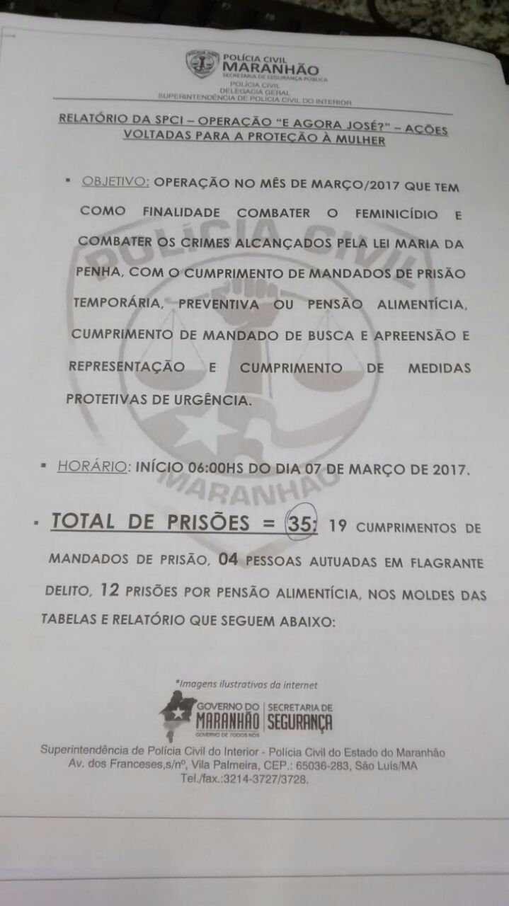 35 homens foram presos por crimes cometidos contra mulheres