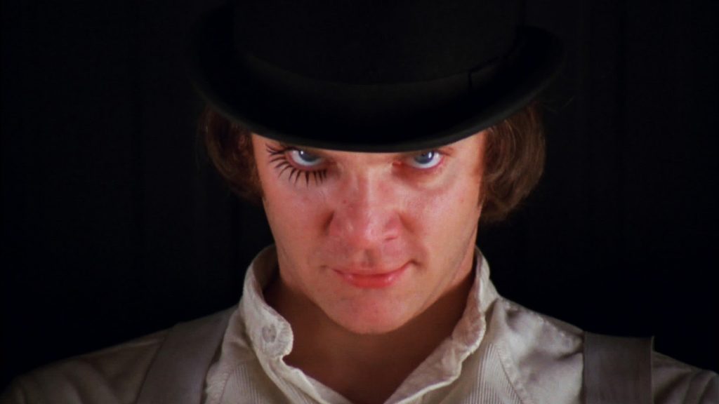 Imagem do filme Laranja Mecânica, de Kubrick.
