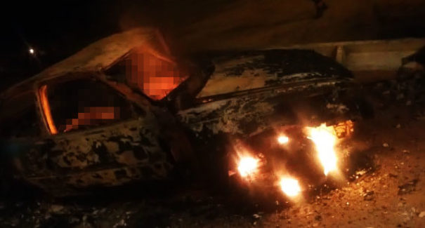 Homem bate carro e é carbonizado após perseguir bandidos na BR-135