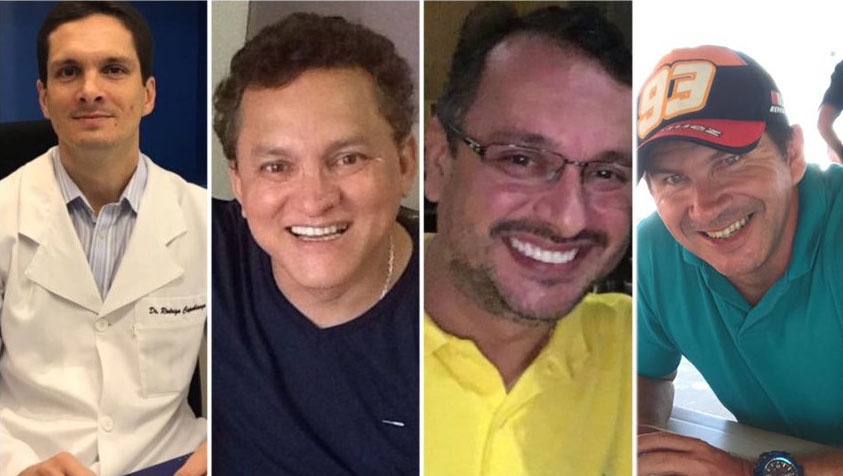 As vítimas do acidente: Rodrigo Capobiango, Jonas Elói da Luz, Kléber Luz Araújo e Alfredo Oliveira Barbosa Neto.