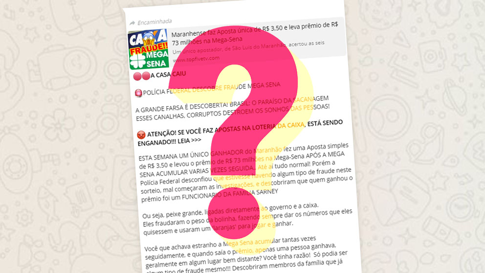 Fake News: Ganhador da Mega Sena é da família Sarney?