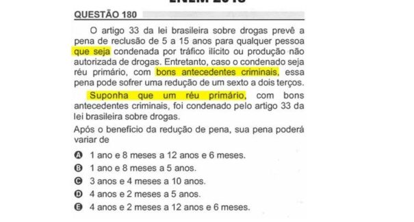Questão de matemática é anulada do Enem por ser repetida