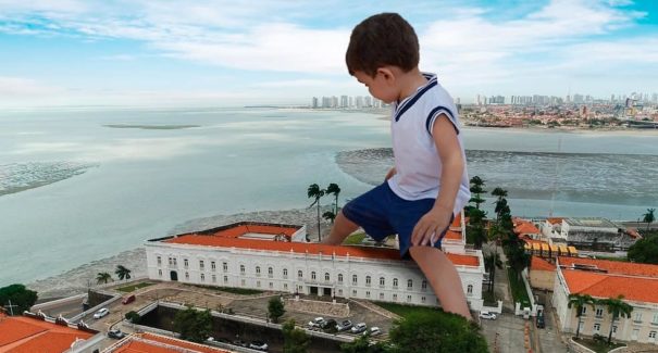 Filho de publicitário fica gigante em cartões postais de São Luís