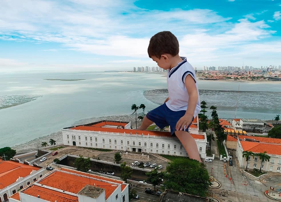 Grande Felipe fazendo uma visita na Sede do Poder Estadual, o Palácio dos Leões. (Reprodução: @graaande.felipe)