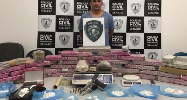 Homem é preso com grande quantidade de droga avaliada em R$ 160 mil