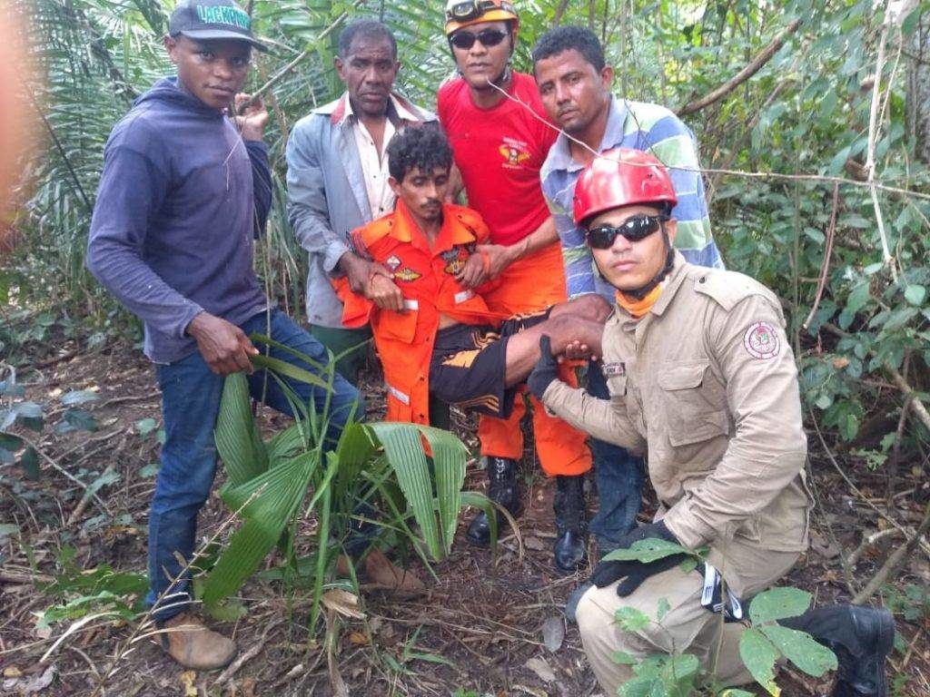 Bombeiros resgatam homem que estava perdido há quatro dias em mata no interior do Maranhão
