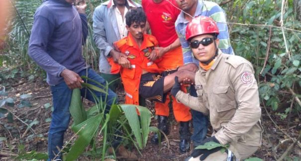 Bombeiros resgatam homem que estava perdido há quatro dias em mata no interior do Maranhão
