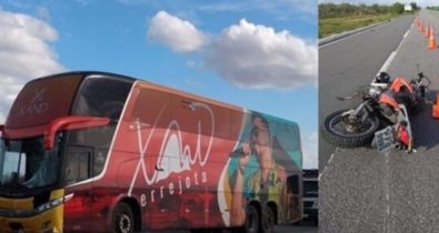 Acidente com ônibus da banda Aviões do Forró deixa uma pessoa morta