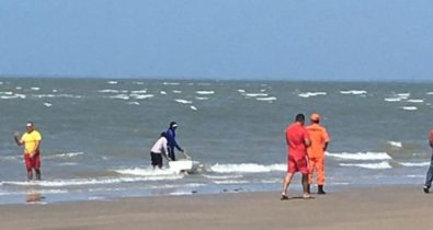 Bombeiros resgatam pescadores na praia de Panaquatira