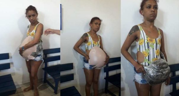 Falsa grávida é presa transportando 5 kg de drogas