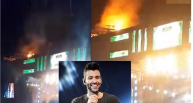 Palco de Gusttavo Lima pega fogo durante show em Pernambuco