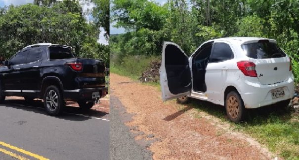 Dois veículos, um roubado e outro usado em crime, são apreendidos pela polícia