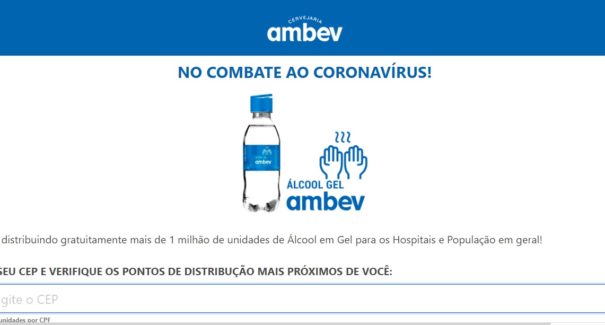 Ambev está distribuindo gratuitamente álcool em gel em todo país? Checamos