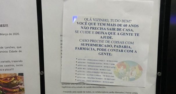 Solidariedade em meio ao medo do coronavírus