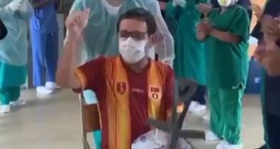VÍDEO: Paciente se recupera da Covid-19 e deixa Hospital Carlos Macieira