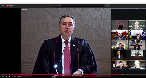 Em sessão cerimônia virtual, Barroso toma posse como presidente do TSE