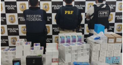 PRF apreende celulares e acessórios avaliados em 200 mil reais em Imperatriz