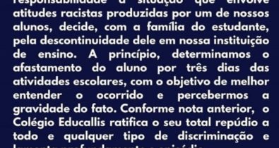 Colégio particular de São Luís expulsa aluno por comentários racistas após revolta em redes sociais