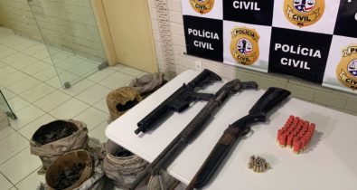 Polícia apreende armas que seriam usadas em assalto a banco no interior do estado