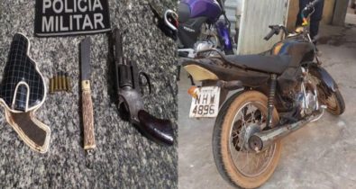 Polícia Militar apreende duas armas de fogo e recupera motocicleta roubada em Caxias