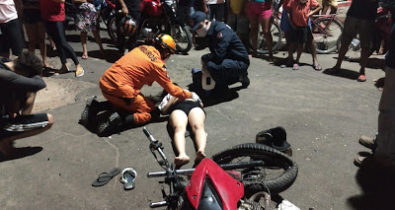 Acidente entre carro e moto deixa duas pessoas feridas em Chapadinha