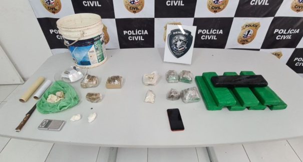 Homem é preso após ser flagrado com mais de 10 kg de drogas