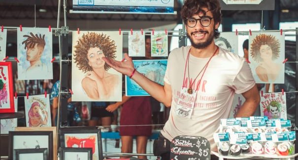 Artista maranhense tem suas ilustrações expostas em prédio em Belém do Pará
