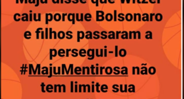 Checamos: Maju Coutinho disse que Witzel foi afastado por causa da perseguição do presidente Bolsonaro?