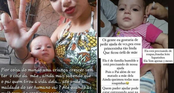 Moradores iniciam campanha de doação para ajudar bebê que teve a mãe morta