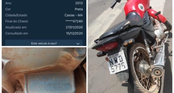 Homem é preso com motocicleta adulterada e com restrição de roubo