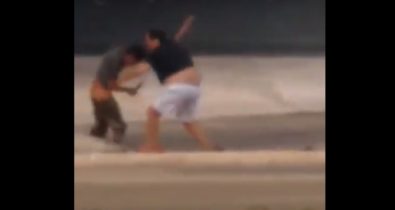 Vídeo: com faca e porrete, morador de rua e motorista brigam em São Luís