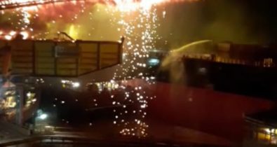 Susto! Carregador de Navio pega fogo na Ponta da Madeira