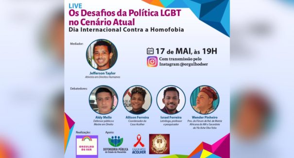 Live sobre os desafios da política LGBT no cenário atual será realizada dia 17 de maio