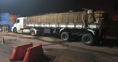Caminhão com carga de madeira irregular é apreendido pela PRF