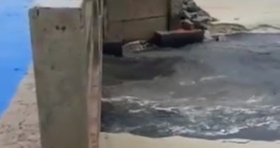VÍDEO: esgoto sem tratamento é despejado em praia na avenida Litorânea