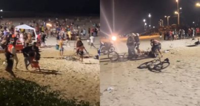 VÍDEO: aglomeração e tumulto são registrados em faixa de areia na praia do Calhau