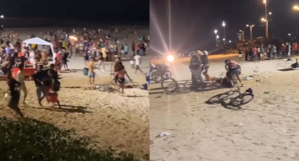 VÍDEO: aglomeração e tumulto são registrados em faixa de areia na praia do Calhau