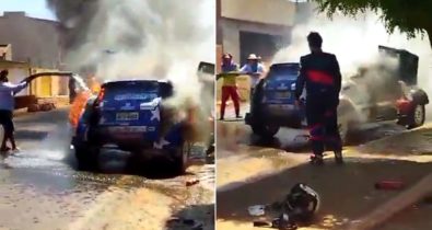 VÍDEO: fogo é registrado em carro de dupla maranhense no Rally dos Sertões