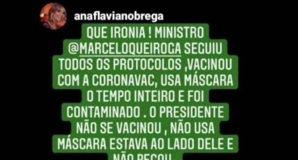 Com Covid, Ministro da Saúde compartilha post antivacina