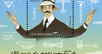 150 anos de Santos Dumont são homenageados em emissão postal