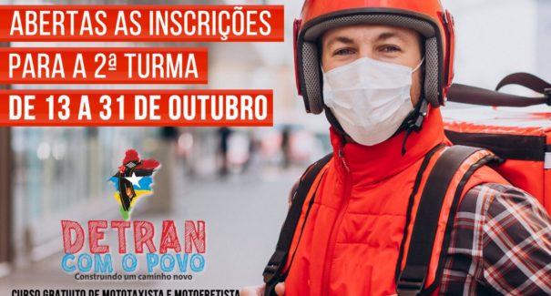 Detran-MA abre inscrições para segunda turma dos cursos online de mototaxista e motofretista