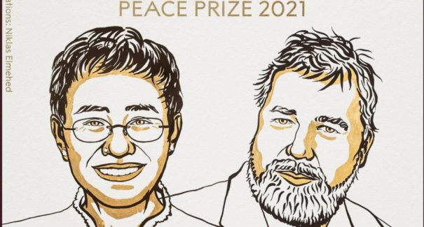 Jornalistas Maria Ressa e Dmitry Muratov recebem Nobel da Paz